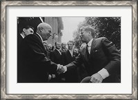 Framed JFK Khrushchev Handshake 1961