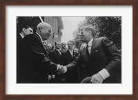Framed JFK Khrushchev Handshake 1961