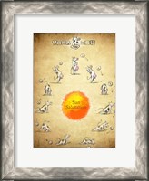 Framed Yoga Cow Sun Salutation