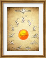 Framed Yoga Cow Sun Salutation