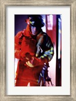 Framed Firefighter at work