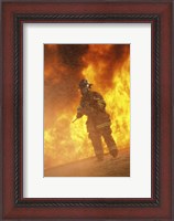 Framed Firefighter holding an axe