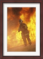 Framed Firefighter holding an axe