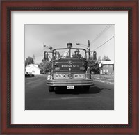 Framed Fire engine on road