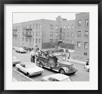 Framed USA, New York City, fire engine