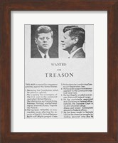 Framed JFK Wanted Dallas, 1963