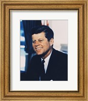 Framed John F. Kennedy, White House Color Photo Portrait