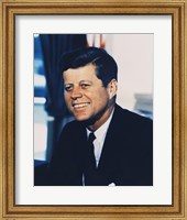Framed John F. Kennedy, White House Color Photo Portrait