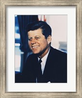 Framed John F. Kennedy, White House Color Photo Portrait