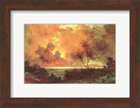 Framed Jules Tavernier - 'Sunrise Over Diamond Head', 1888