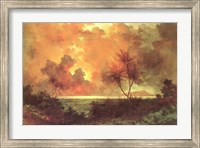 Framed Jules Tavernier - 'Sunrise Over Diamond Head', 1888