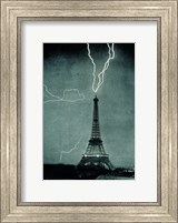 Framed Lightning Striking the Eiffel Tower