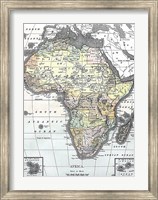 Framed Map of Africa from Encyclopaedia Britannica 1890