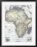 Framed Map of Africa from Encyclopaedia Britannica 1890