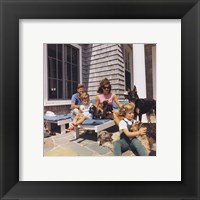 Framed Photograph of Kennedy Family with Dogs During a Weekend at Hyannisport