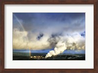 Framed Rainbow and Eruption of Halema`uma`u Vent at Kilauea