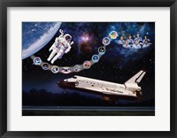 Framed Space Shuttle Challenger tribute poster