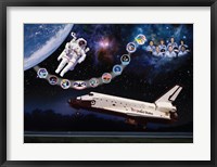 Framed Space Shuttle Challenger tribute poster