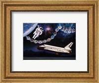 Framed Space Shuttle Challenger tribute poster