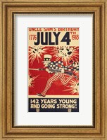 Framed Uncle Sam's Birthday 1776 July 4th 1918