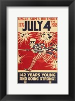 Framed Uncle Sam's Birthday 1776 July 4th 1918