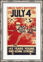 Framed Uncle Sam's Birthday 1776 July 4th 1918