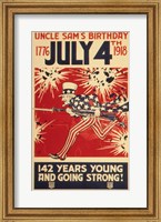 Framed Uncle Sam's Birthday 1776 July 4th 1918