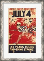 Framed Uncle Sam's Birthday 1776 July 4th 1918