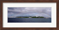 Framed US Navy, A rainbow appears over the USS Arizona Memorial