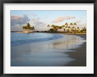 Framed Waikiki Beach And Palm Trees