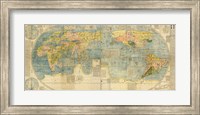 Framed Japanese World Map