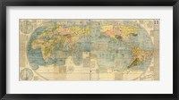 Framed Japanese World Map