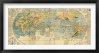 Framed Japanese World Map
