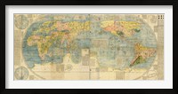 Framed Japanese World Map