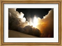 Framed STS-130 Exhaust Cloud Engulfs Launch Pad 39A