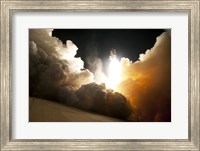 Framed STS-130 Exhaust Cloud Engulfs Launch Pad 39A