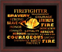 Framed Firefighter Words