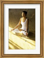 Framed High angle view of a young woman meditating