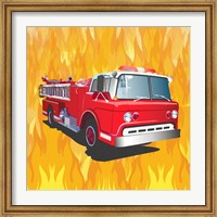 Framed Fire Truck