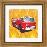 Framed Fire Truck