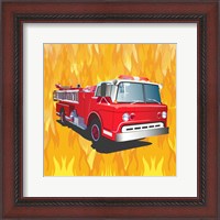 Framed Fire Truck