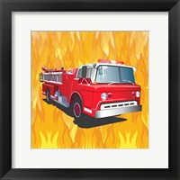 Framed Fire Truck