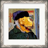 Framed T Rex Van Gogh with Bandaged Battle Damaged Ear