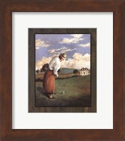 Framed Victorian Golfer - Woman