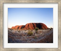Framed Rock formation on a landscape, Ayers Rock, Uluru-Kata Tjuta Park