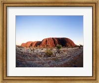 Framed Rock formation on a landscape, Ayers Rock, Uluru-Kata Tjuta Park