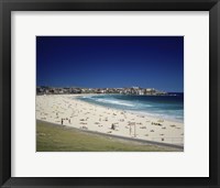 Framed High angle view of tourists on the beach, Bondi Beach, Sydney, New South Wales, Australia