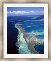 Framed Aerial view of a coastline, Hardy Reef, Great Barrier Reef, Whitsunday Island, Australia