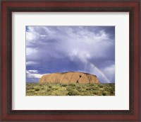 Framed Rock formation on a landscape, Ayers Rock, Uluru-Kata Tjuta National Park