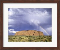 Framed Rock formation on a landscape, Ayers Rock, Uluru-Kata Tjuta National Park